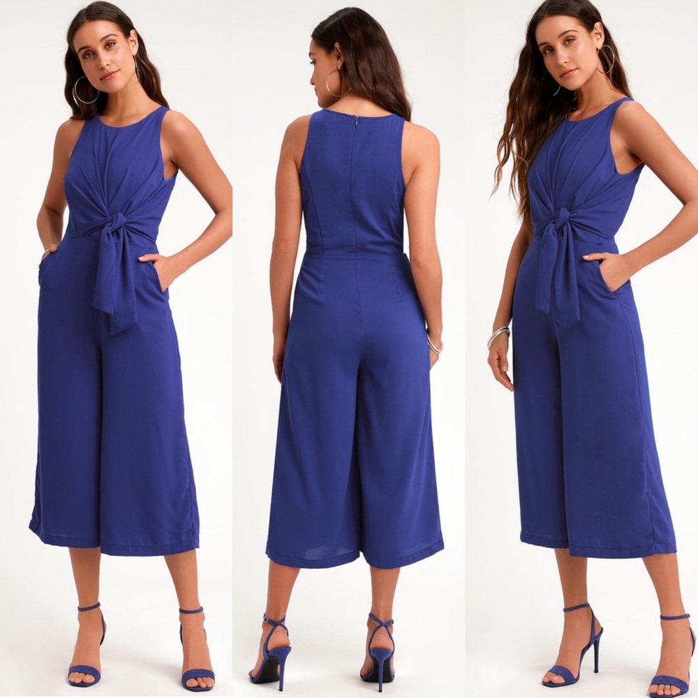 Lulus Blue Midi Jumpsuit